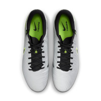 Nike Tiempo Legend 10 Academy Iron-Nop Football Shoes (SG) Anti-Clog Silver Black Neon Yellow