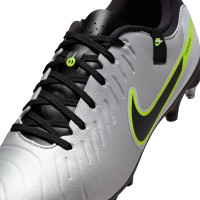 Nike Tiempo Legend 10 Academy Iron-Nop Football Shoes (SG) Anti-Clog Silver Black Neon Yellow