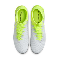 Nike Phantom Luna II Academy Gras / Kunstgras Voetbalschoenen (MG) Neongeel Zilver Zwart