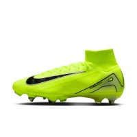 Nike Zoom Mercurial Superfly 10 Elite Iron Stud Football Shoes (SG) Neon Yellow Black Silver