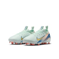 Nike Zoom Mercurial Vapor Academy 16 MDS Grass/Artificial Grass Football Shoes (MG) Kids Mint Green Blue Pink Gold