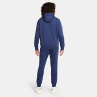 Nike Club Fleece Hooded Tracksuit Dark Blue White