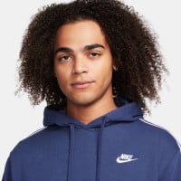 Nike Club Fleece Hooded Tracksuit Dark Blue White