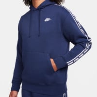 Nike Club Fleece Hooded Tracksuit Dark Blue White