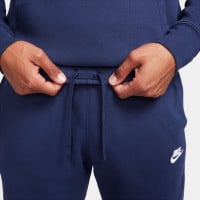 Nike Club Fleece Hooded Tracksuit Dark Blue White