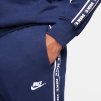 Nike Club Fleece Hooded Tracksuit Dark Blue White