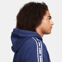 Nike Club Fleece Hooded Tracksuit Dark Blue White