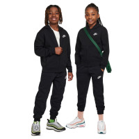 Nike Sportswear Club Fleece Trainingspak Hooded Full-Zip Kids Zwart Wit