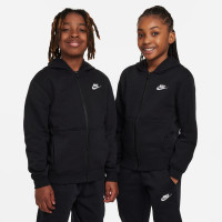 Nike Sportswear Club Fleece Trainingspak Hooded Full-Zip Kids Zwart Wit