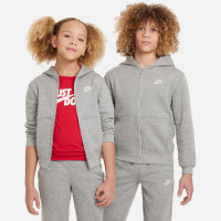 Nike Sportswear Club Fleece Trainingspak Full-Zip Hooded Kids Lichtgrijs Wit