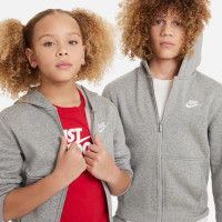 Nike Sportswear Club Fleece Trainingspak Full-Zip Hooded Kids Lichtgrijs Wit