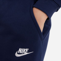 Nike Sportswear Club Fleece Trainingspak Hooded Full-Zip Kids Donkerblauw Wit