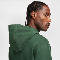 Nike Sportswear Club Fleece Hoodie Tracksuit Dark Green White