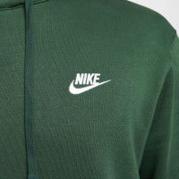 Nike Sportswear Club Fleece Hoodie Tracksuit Dark Green White