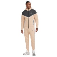 Nike Tech Fleece Sportswear Trainingspak Beige Donkergrijs Zilver Zwart