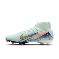 Nike Zoom Mercurial Superfly Academy 10 MDS Grass/Artificial Grass Football Shoes (MG) Mint Green Blue Pink Gold