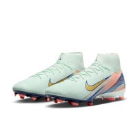 Nike Zoom Mercurial Superfly Academy 10 MDS Grass/Artificial Grass Football Shoes (MG) Mint Green Blue Pink Gold