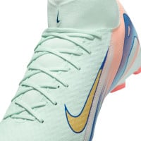 Nike Zoom Mercurial Superfly Academy 10 MDS Grass/Artificial Grass Football Shoes (MG) Mint Green Blue Pink Gold