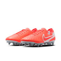 Nike Tiempo Legend 10 Elite Iron-Nop Football Shoes (SG) Anti-Clog Bright Red White