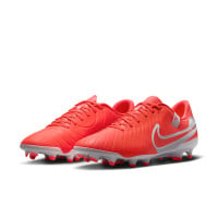 Nike Tiempo Legend 10 Academy Gras / Kunstgras Voetbalschoenen (MG) Felrood Wit