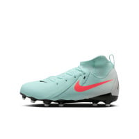 Nike Phantom Luna Academy II Gras / Kunstgras Voetbalschoenen (MG) Kids Mintgroen Rood Zwart