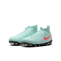 Nike Phantom Luna Academy II Gras / Kunstgras Voetbalschoenen (MG) Kids Mintgroen Rood Zwart