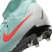 Nike Phantom Luna Academy II Gras / Kunstgras Voetbalschoenen (MG) Kids Mintgroen Rood Zwart