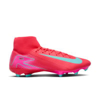 Nike Zoom Mercurial Superfly Academy 10 Grass/Artificial Grass Football Shoes (MG) Red Turquoise Pink