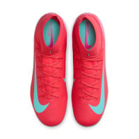 Nike Zoom Mercurial Superfly Academy 10 Grass/Artificial Grass Football Shoes (MG) Red Turquoise Pink