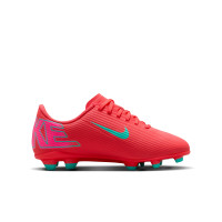 Nike Mercurial Vapor Club 16 Gras / Kunstgras Voetbalschoenen (MG) Kids Rood Turquoise Roze