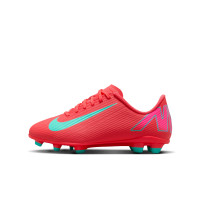 Nike Mercurial Vapor Club 16 Grass/Artificial Grass Football Shoes (MG) Kids Red Turquoise Pink