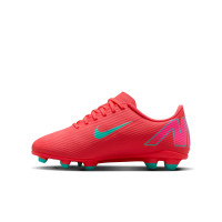 Nike Mercurial Vapor Club 16 Grass/Artificial Grass Football Shoes (MG) Kids Red Turquoise Pink