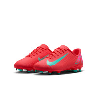 Nike Mercurial Vapor Club 16 Grass/Artificial Grass Football Shoes (MG) Kids Red Turquoise Pink