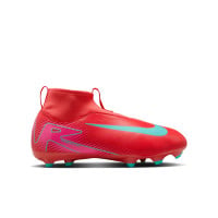 Nike Zoom Mercurial Superfly Academy 10 Gras / Kunstgras Voetbalschoenen (MG) Kids Rood Turquoise Roze