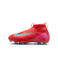 Nike Zoom Mercurial Superfly Academy 10 Gras / Kunstgras Voetbalschoenen (MG) Kids Rood Turquoise Roze