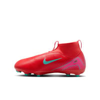 Nike Zoom Mercurial Superfly Academy 10 Gras / Kunstgras Voetbalschoenen (MG) Kids Rood Turquoise Roze