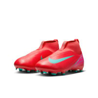 Nike Zoom Mercurial Superfly Academy 10 Gras / Kunstgras Voetbalschoenen (MG) Kids Rood Turquoise Roze