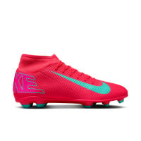 Nike Mercurial Superfly Club 10 Gras / Kunstgras Voetbalschoenen (MG) Rood Turquoise Roze