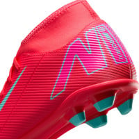 Nike Mercurial Superfly Club 10 Gras / Kunstgras Voetbalschoenen (MG) Rood Turquoise Roze