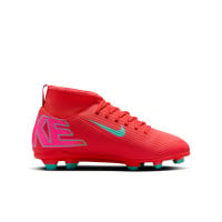 Nike Mercurial Superfly Club 10 Grass/Artificial Grass Football Shoes (MG) Kids Red Turquoise Pink