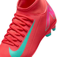 Nike Mercurial Superfly Club 10 Grass/Artificial Grass Football Shoes (MG) Kids Red Turquoise Pink