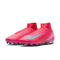 Nike Zoom Mercurial Superfly Elite 10 Artificial Grass Football Shoes (AG) Red Turquoise Pink