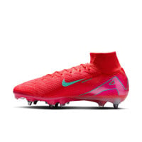 Nike Zoom Mercurial Superfly Elite 10 Iron Stud Football Shoes (SG) Red Turquoise Pink