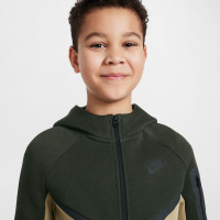 Nike Tech Fleece Sportswear Trainingspak Kids Beige Donkergroen Zwart