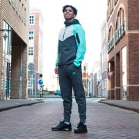 Nike Tech Fleece Tracksuit Sportswear Dark Grey White Turquoise