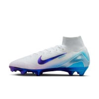 Nike Zoom Mercurial Superfly 10 Elite Gras Football Boots (FG) White Blue Purple