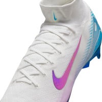 Nike Zoom Mercurial Superfly 10 Elite Gras Football Boots (FG) White Blue Purple